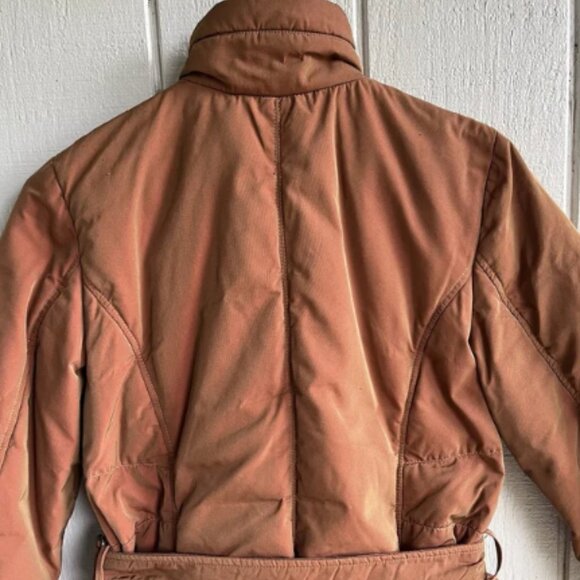 FEYEM Vintage Goose Down Belted Coat Parka in Iridescent Rust Brown Nylon Size M - Picture 6 of 9